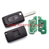 For Peugeot 2 button flip remote key with HU83 407 blade 433Mhz ID46 PCF7961 Chip FSK Model