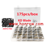 KEYDIY Key Blade 175Pcs/Set 35 Type and 200pcs pins for KD KEYDIY VVDI Xhorse Remote Package List: 35*5pcs key blades  200pins