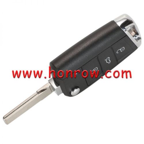 For VW keyless MQB platform  3 button flip remote key  with ID48 chip-434mhz used for T-Cross, etc