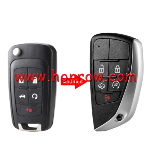 For Chevrolet 4+1 button modified flip remote key blank