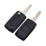 For Peugeot 406 blade 3 button flip remote key shell with trunk button ( NE78 Blade - Trunk - With battery place )