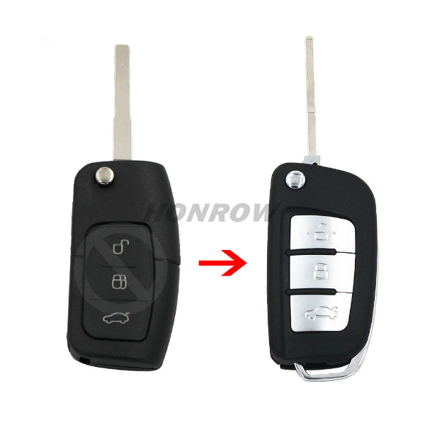 For Fo Focus Fiesta C Max Galaxy Kuga S-Max Modified 3 Button New Folding Flip Remote Key Shell