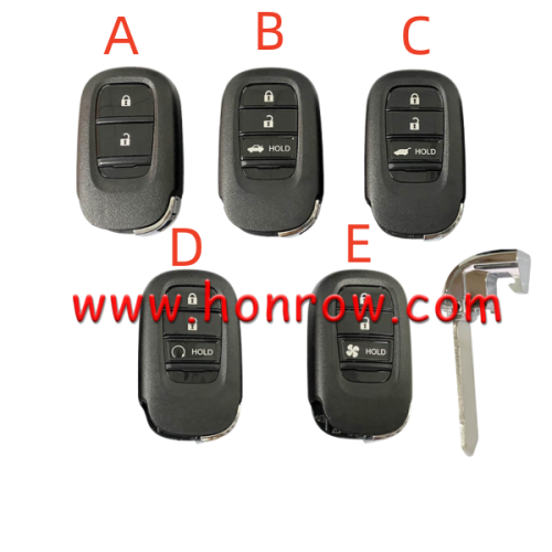 For Honda Smart key for Honda CRV Civic Accord ,please choose the key style