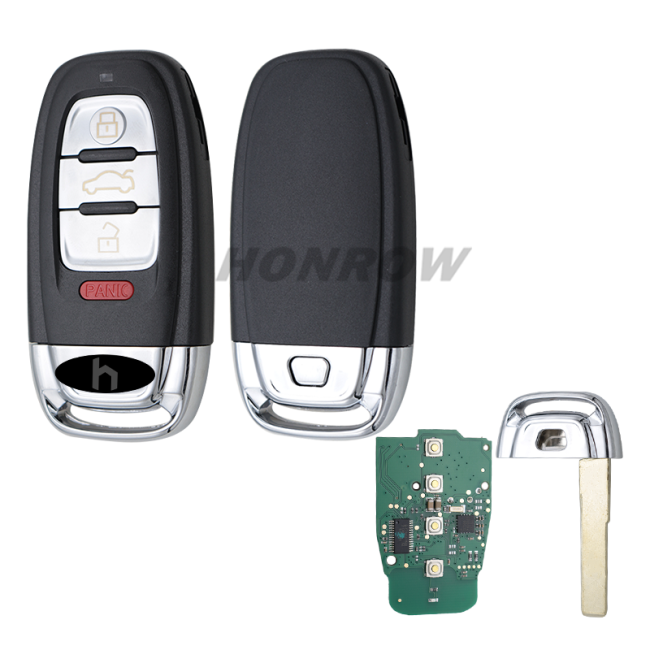 For Au Keyless 3+1 button remote key with 434mhz For Au A6, A8, Q3,Q5,Q7, only your remote key is like this, all remote key can use