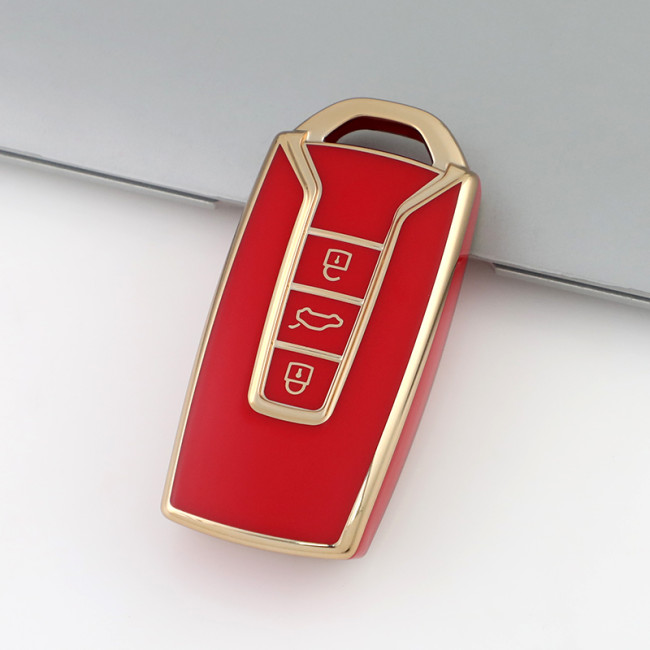 Gold TPU Car Key Cover For  Volkswagen Key Protect Case