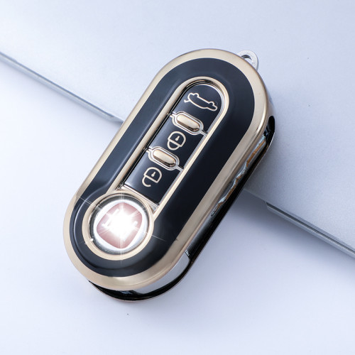 Gold TPU Car Key Cover For  Fiat  Key Protect Case