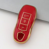 Gold TPU Car Key Cover For Porsche Key Protect Case