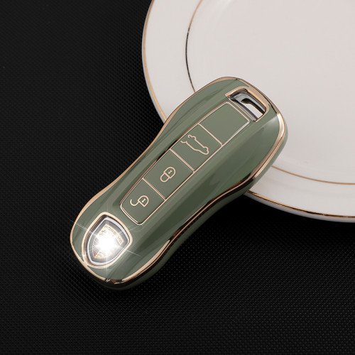 Gold TPU Car Key Cover For Porsche Key Protect Case