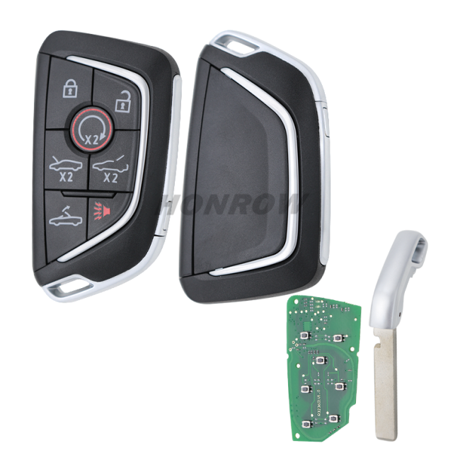 For Cadillac Corvette C8 6+1 button smart remote key with ID49 chip 434 Mhz FCC ID: YG0G20TB1 P/N: 13538852, 13547762, 13554499