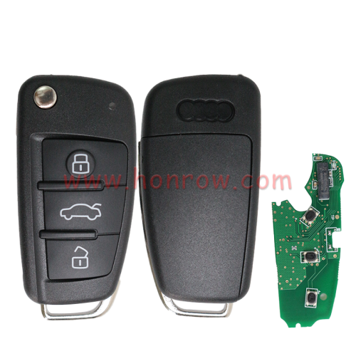 For Audi 3 button remote key with 868MHz 8E Electronic Chip 4F0837220R 4F0837220D