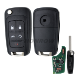 For Chevrolet keyless 4+1 button remote key with 434mhz PCF7952 Chip