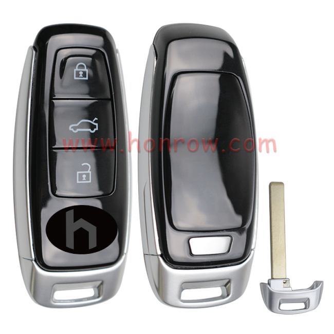 For Audi 3 button remote key with blade paint material