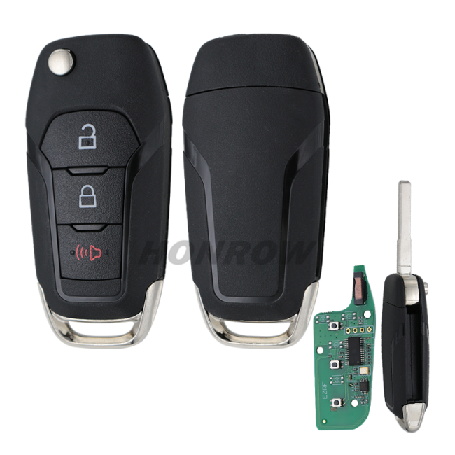 For Ford 3 button remote  key HU101 blade with ID49 Hitag Pro chip-315mhz  FCCID:N5F-A08TAA OE:164-R8130