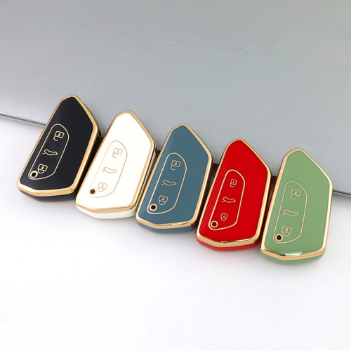 Gold TPU Car Key Cover For  Volkswagen  Key Protect Case