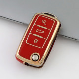 Gold TPU Car Key Cover For   Volkswagen  Key Protect Case