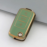 Gold TPU Car Key Cover For   Volkswagen  Key Protect Case