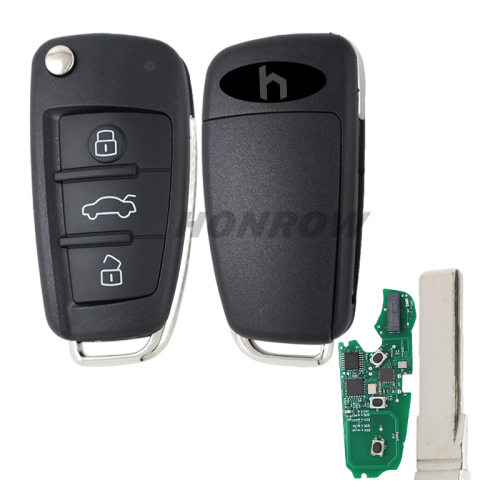 For Audi 3 button Keyless Go smart remote key with 8E Chip 868MHZ for choice 4F0837220AF