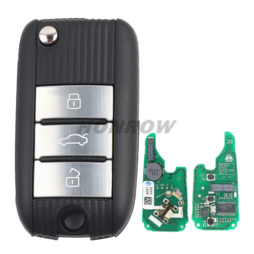 For Original MG ZS 3 button smart flip Remote Key with 433MHz ID47 chip PCF7953X