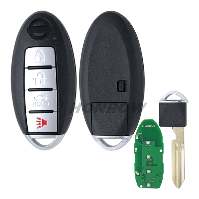 For Nissan 3+1 button smart key with NCF29A1M  HITAG AES 4A CHIP 433.92MHz FSK Continental: S180144801 FCC ID: KR5TXN1 IC: 7812D-TXN1 PN: 285E3-6CA1A