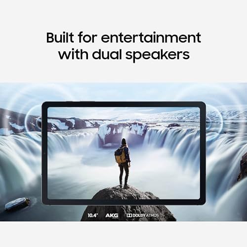 三星 Galaxy Tab S6 Lite (2024) 10.4 英寸 64GB WiFi Android 平板电脑,含S 笔,游戏就绪,电池寿命长,超薄金属设计,DeX,AKG 双扬声器,美国版,牛津灰色 亚马逊 独家
