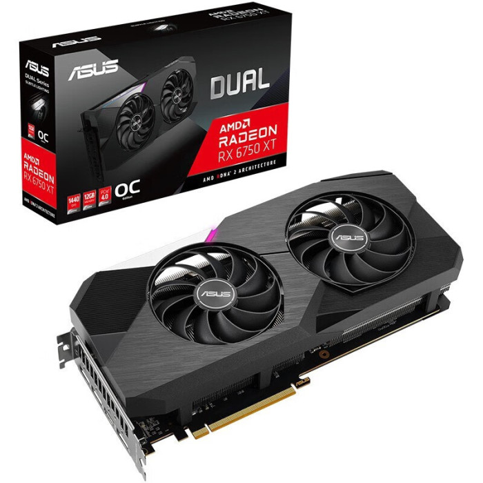 电竞特工DUAL-RX6750XT-O12G AMD RADEON RX6750XT 电竞游戏显卡