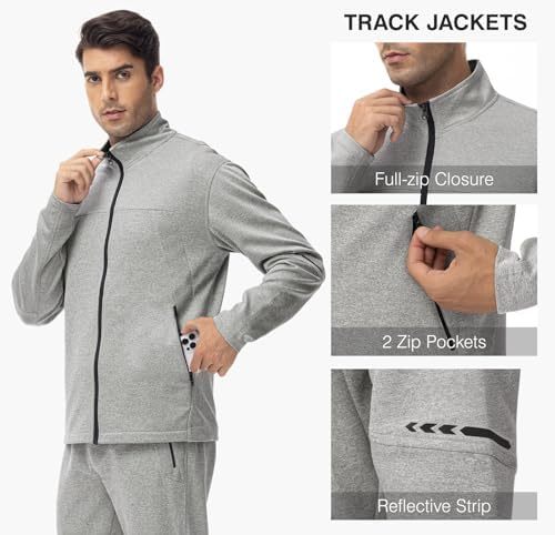 TBMPOY Men's Tracksuits Sweatsuits for Men Sweat Track Suits 2 Piece Casual Athletic Jogging Warm Up Full Zip Sets