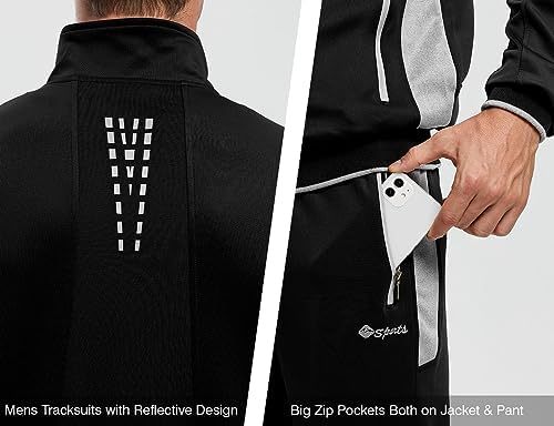 TBMPOY Men's Tracksuits Sweatsuits for Men Sweat Track Suits 2 Piece Casual Athletic Jogging Warm Up Full Zip Sets
