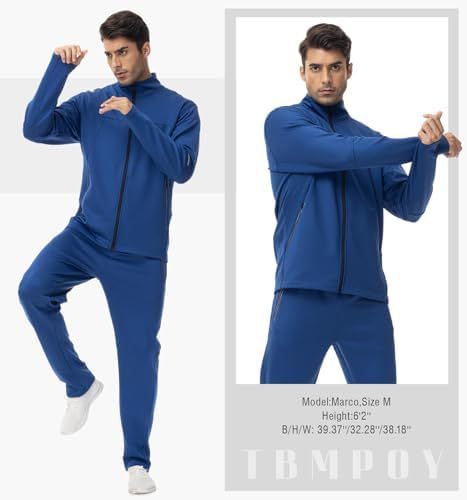 TBMPOY Men's Tracksuits Sweatsuits for Men Sweat Track Suits 2 Piece Casual Athletic Jogging Warm Up Full Zip Sets