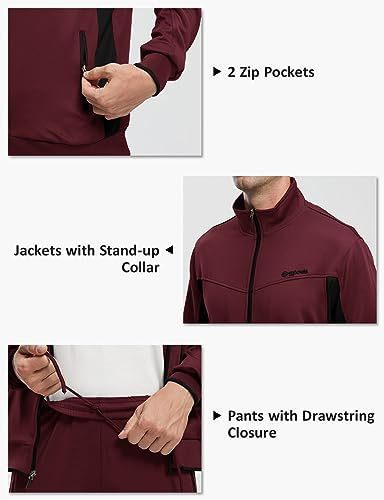TBMPOY Men's Tracksuits Sweatsuits for Men Sweat Track Suits 2 Piece Casual Athletic Jogging Warm Up Full Zip Sets