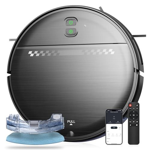 Robot Vacuum and Mop Combo, Robot Vacuum with Wi-Fi/APP, Self-Charging Robot Vacuum and Mop Ultra Slim Quiet, Ideal for Hard Floor, Pet Hair and Daily Cleaning