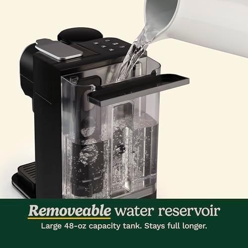 Cuisinart Single Serve Coffee Maker + Coffee Grinder, 48-Ounce Removable Reservoir, 120 volts, Stainless Steel, DGB-2SS