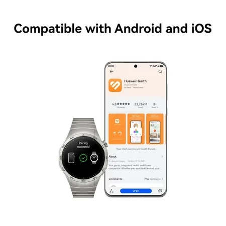 HUAWEI WATCH GT 4 46 mm Smartwatch | Geometric Aesthetics | Pro-Level Health ManagementBrand new and authentic