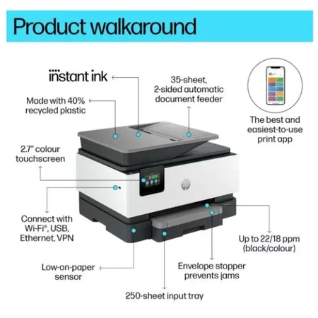 HP965xl 9020 all-in-one printer wireless HP print scan copy Duplex Auto-2 sided printerBrand n