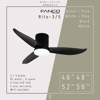 [INSTALLATION] - FANCO RITO - 3 / RITO - 5 46, 48, 52 & 54Inch DC Motor Ceiling Fan with 3 tone LED Light Remote Control