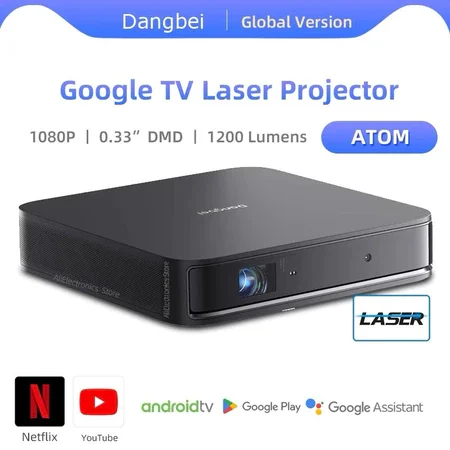 Dangbei Atom 1080P Full HD Laser Projector, Google certified TV/Auto keystone/Dolby AudioBrand new and authentic