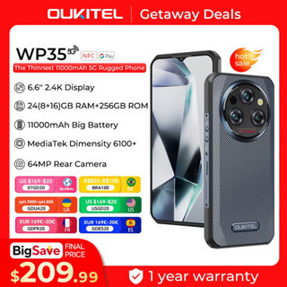 Oukitel wp35 5G rugged smartphone 11000 mAh 24GB 256GB mobile phone Android 14 64 MP NFC cell phoneBrand new