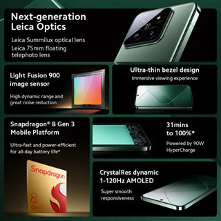 Xiaomi 14 Global Version 512GB 120Hz 6.36  AMOLED Display Snapdragon 8 Gen 3 Smartphone 50MP Leica Camera 90W Hype