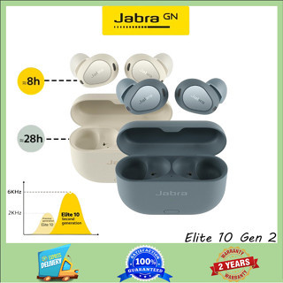 Jabra Elite 10 Gen 2 Wireless Earbuds with Dolby Atmos Space Sound - Advanced Noise Reduction for all day Comfortable wo