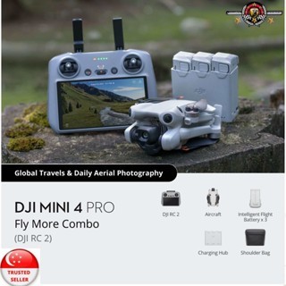 DJI Mini 4 Pro - Fly More Combo (DJI RC2) 3 Batteries up to 34 mins fly time come with HUB & Bag
