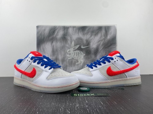 N*ike Dunk Low Year of the Rabbit White/Crimson-Varsity Royal FD4203-161