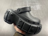 Men Women C*rocs x Ba*lenciaga Hardcrocs Slide 'Nero Silver' 687397‑W1S8N‑1010