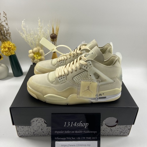WMNS Air Jordan 4 RETRO x O*ff W*hite Sail CV9388-100