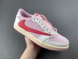 F版 T*ravis Scott × A*J1 Low Shy Pink IQ7604-101