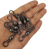 Fishing Barrel Swivels Rolling Ball Bearing Fishing Swivel with Solid Ring Fishing Tackle Hook Line Connector Copper with Stainless Steel