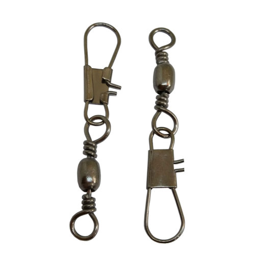 Fishing Barrel Swivels with Interlock Snaps Swivel Stainless Steel High Strength Interlock Snap Swivels Rolling Connector Solid Ring Freshwater Fishing Tackles Accessories
