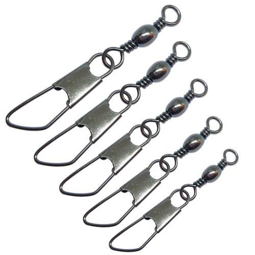 Fishing Barrel Swivels with Safety Snaps Swivel Stainless Steel High Strength Interlock Snap Swivels Rolling Connector Solid Ring Freshwater Fishing Tackles Accessories