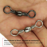 Fishing Barrel Swivels Rolling Ball Bearing Fishing Swivel with Solid Ring Fishing Tackle Hook Line Connector Copper with Stainless Steel
