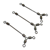 3-Way Swivel Saltwater Fishing Rolling Swivel Connector Long Leg O-Shape Three Way Swivel Fishing Accessories Tackle