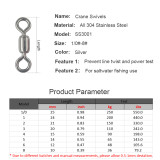 304 Stainless Steel Fishing Crane Swivel Fishing Swivels Saltwater Fishing Tackles Lure Connector