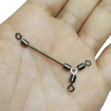 3-Way Swivel Saltwater Fishing Rolling Swivel Connector Long Leg O-Shape Three Way Swivel Fishing Accessories Tackle